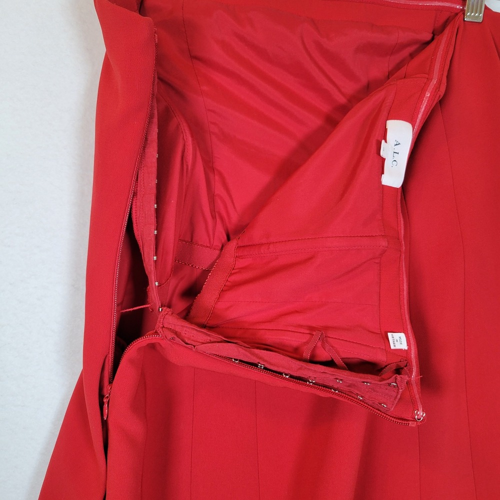 A.L.C. Womens Elsie Strapless Corset Mini Dress Size 12 Red Cocktail Formal Prom - Picture 7 of 13